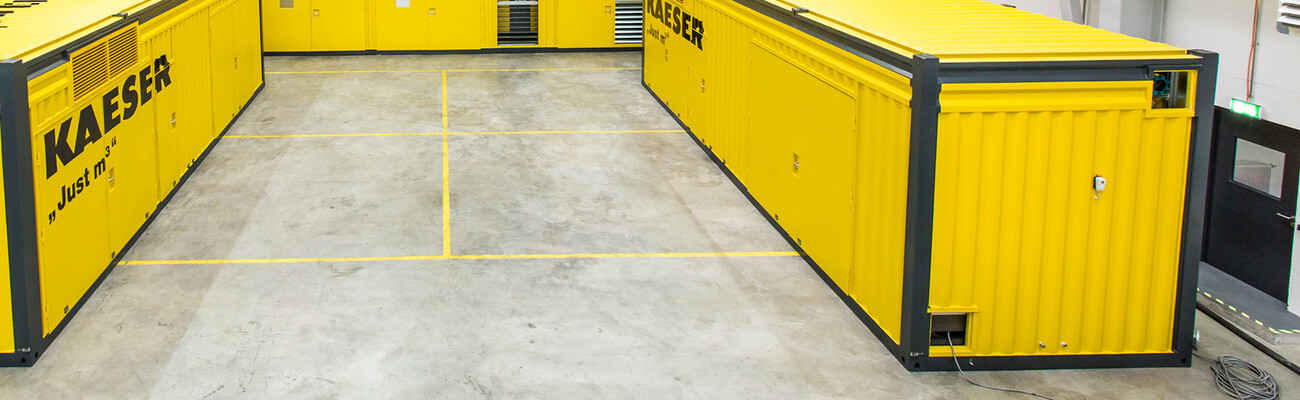 Drei Druckluftcontainerstationen von Kaeser Kompressoren in Linz.
