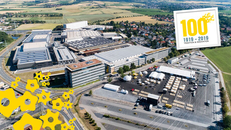 100 Jahre Firmenjubiläum mit einem Tag der offen Tür, Betriebsführungen und einem Mitarbeiterfest bei KAESER KOMPRESSOREN in Coburg.