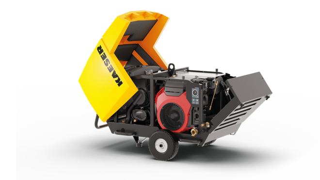 Aufklappbarer Mobilair M17 für einen leichteren Zugang beim Service.