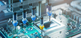 Druckluftkompressor im Einsatz in der Elektronikfertigung – KAESER KOMPRESSOREN liefert modernste Technologie für präzise Fertigungsprozesse.